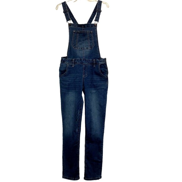 WALLFLOWER M Cotton Stretch Denim Bib Overalls Skinny Jeans Jumpsuit THE TOMBOY - Picture 1 of 8